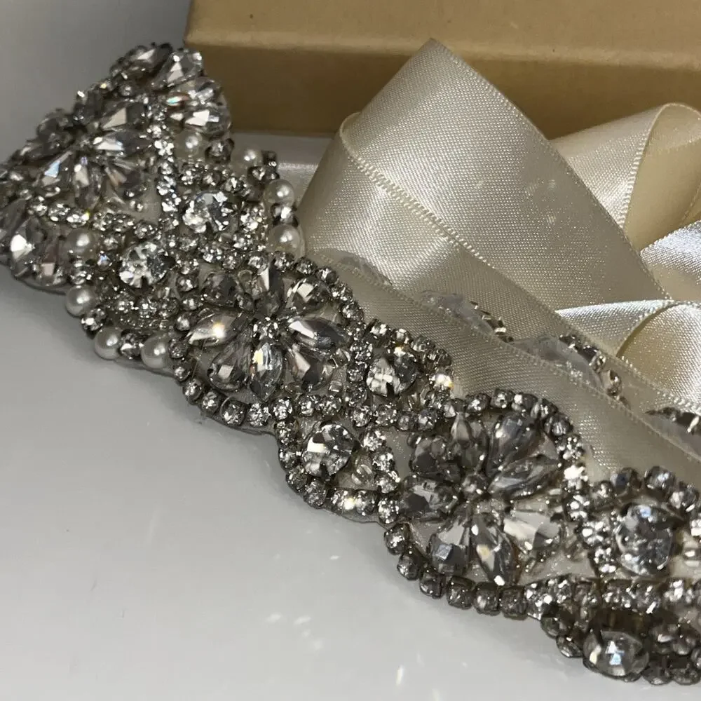 Yanstar Bridal Rhinestone Wedding Belt Gorgeous (J1)